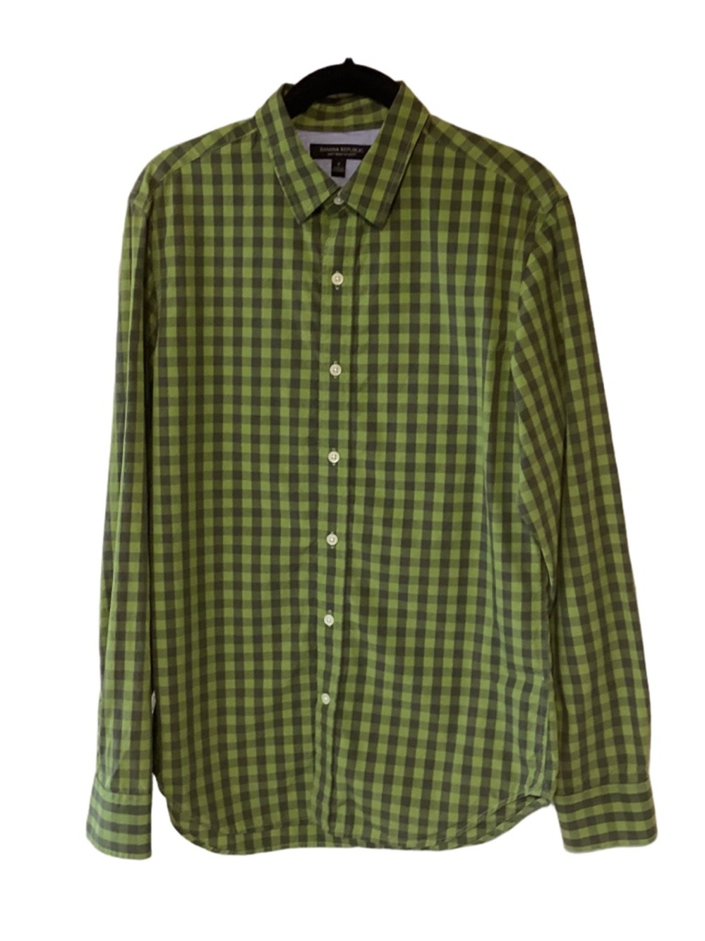 Men’s Banana Republic Soft Wash Slim Fit Check Button-Down Shirt S Casual